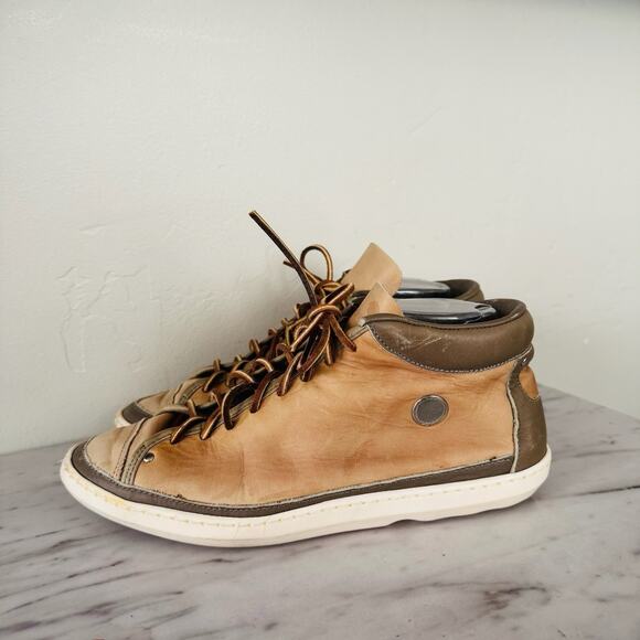 Zodiac USA Brown Leather High Top Sneakers Men’s Size 9 - Picture 1 of 10